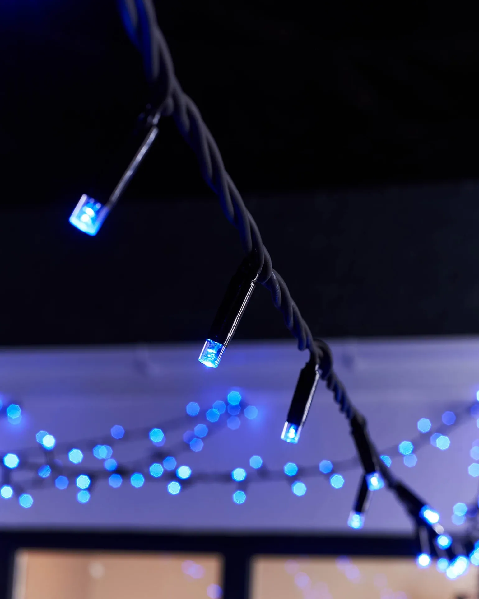 LINK PRO LED String Lights, Black Cable, Blue
