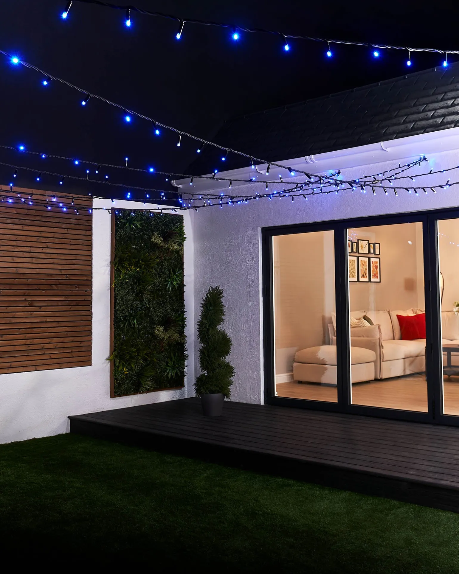 LINK PRO LED String Lights, Black Cable, Blue
