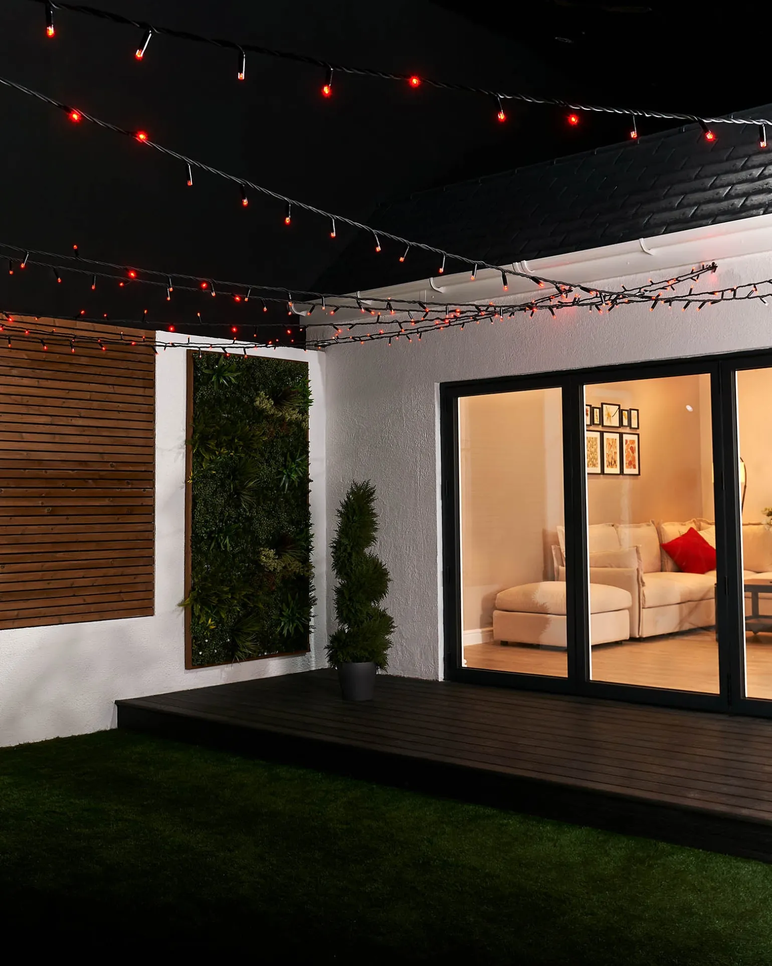 LINK PRO LED String Lights, Black Cable, Red