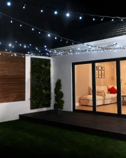 LINK PRO Twinkle LED String Lights, Black Cable, White
