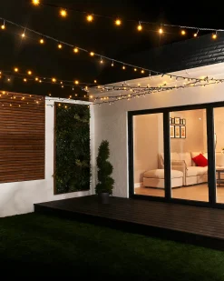 LINK PRO Twinkle LED String Lights, Black Cable, Warm White