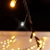 LINK PRO Twinkle LED String Lights, Black Cable, Warm White / White