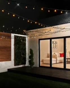 LINK PRO Twinkle LED String Lights, Black Cable, Warm White / White