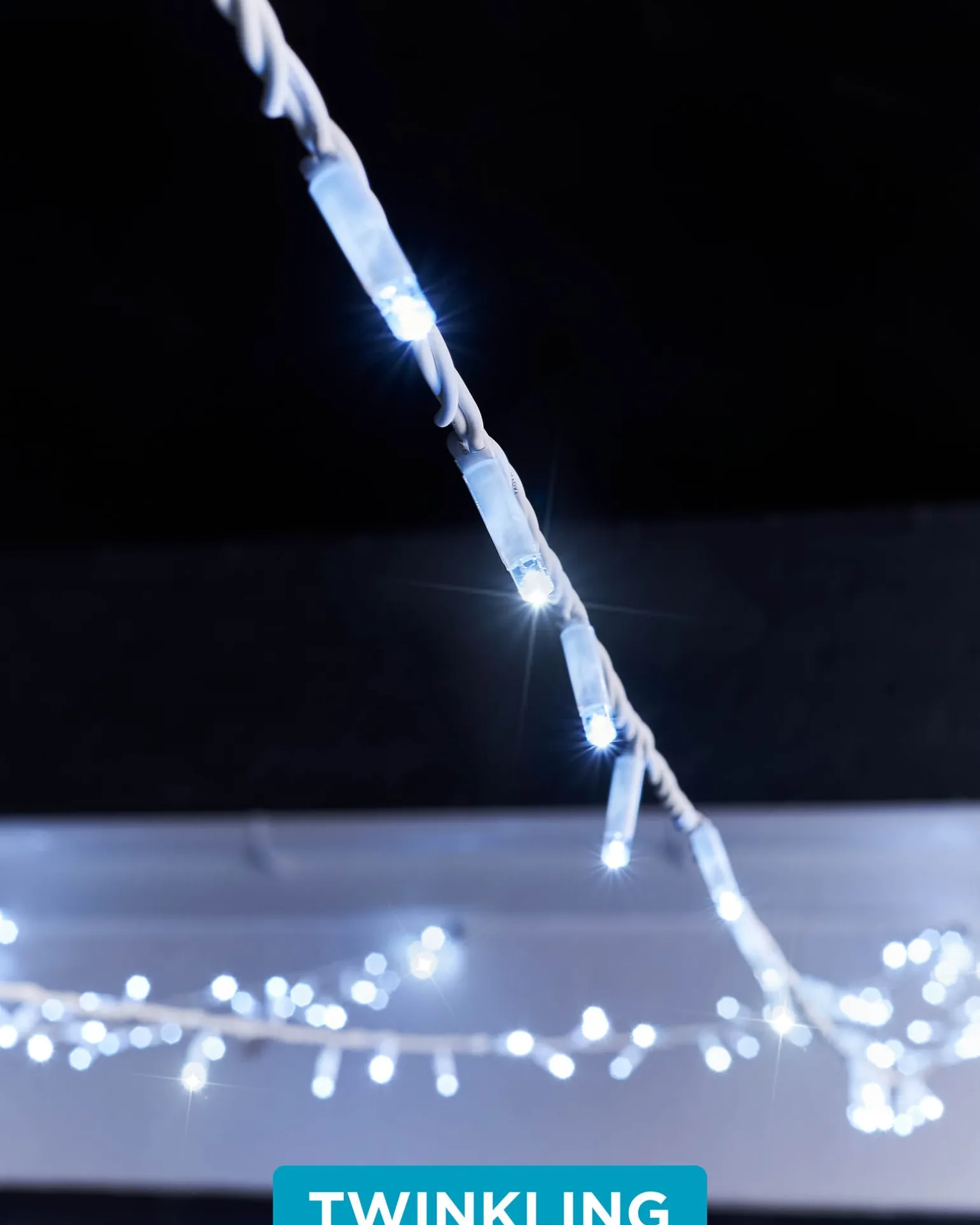 LINK PRO Twinkle LED String Lights, White Cable, White