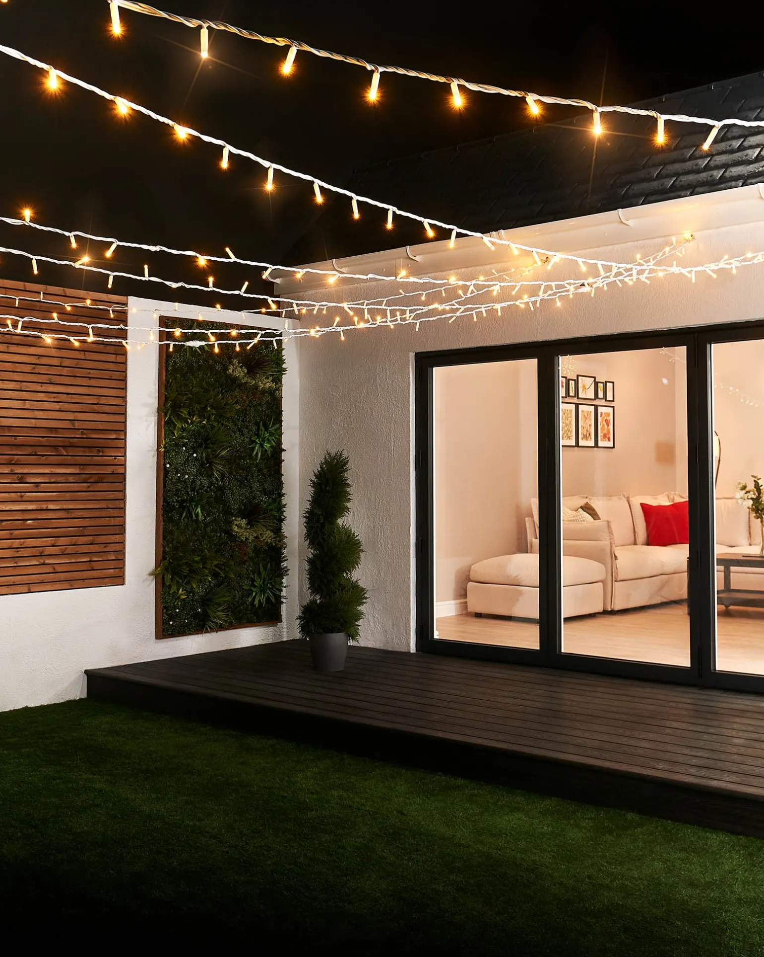 LINK PRO Twinkle LED String Lights, White Cable, Warm White