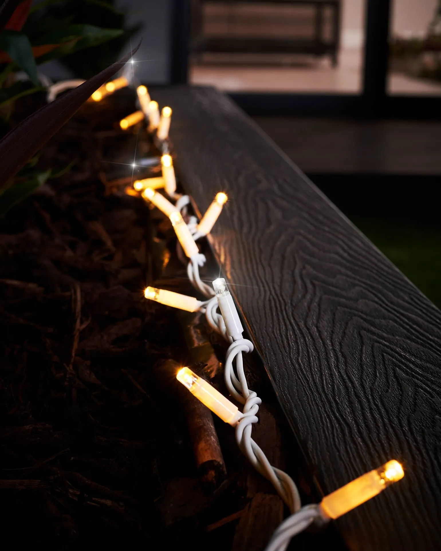 LINK PRO Twinkle LED String Lights, White Cable, Warm White / White