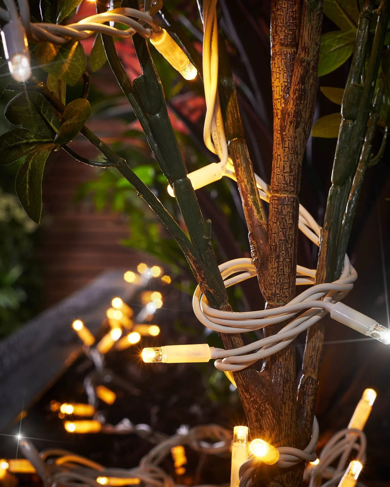 LINK PRO Twinkle LED String Lights, White Cable, Warm White / White