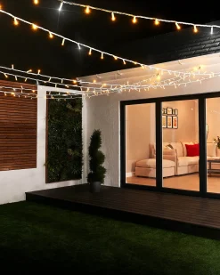 LINK PRO Twinkle LED String Lights, White Cable, Warm White / White