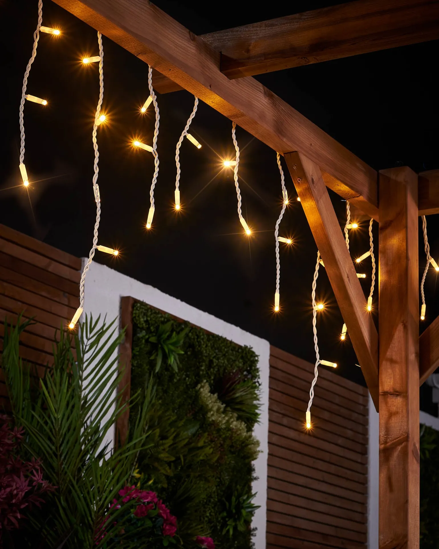 LINK PRO Twinkling LED Icicle Lights, Warm White