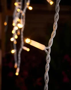 LINK PRO Twinkling LED Icicle Lights, Warm White