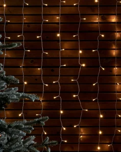 LINK UP LED Curtain Lights, White Cable, 1 M X 1.2 M, Warm White