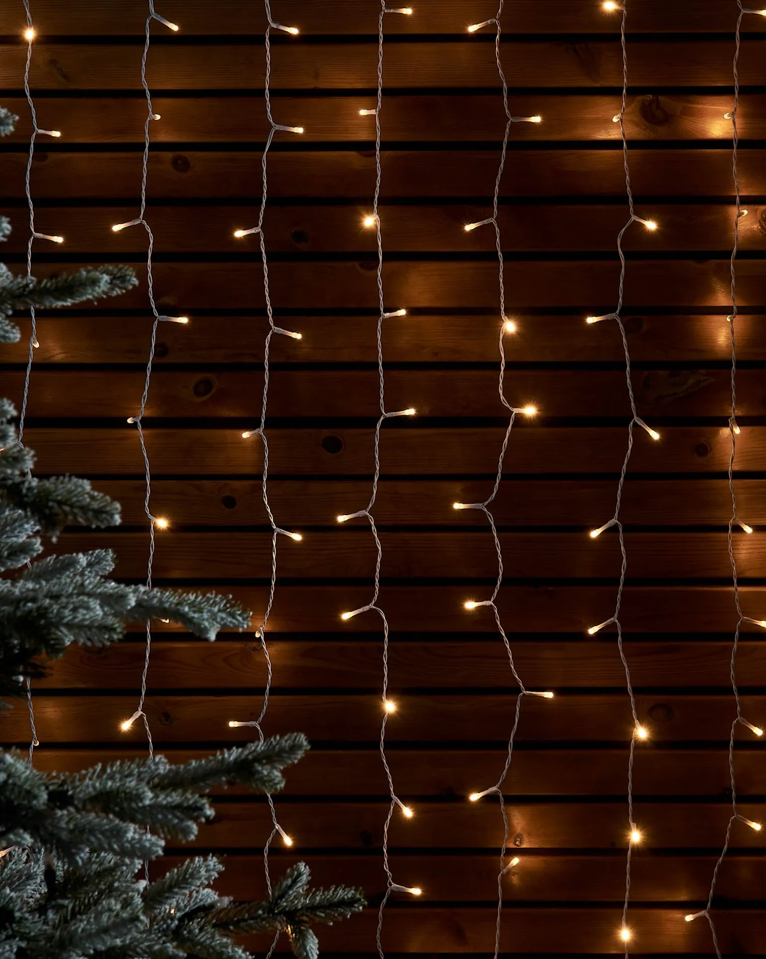 LINK UP LED Curtain Lights, White Cable, 1 M X 1.2 M, Warm White