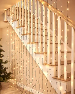 LINK UP LED Curtain Lights, Black Cable, 1 M X 1.2 M, Warm White