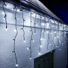 LINK UP LED Icicle Lights, Black Cable, White
