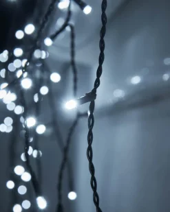 LINK UP LED Icicle Lights, Black Cable, White