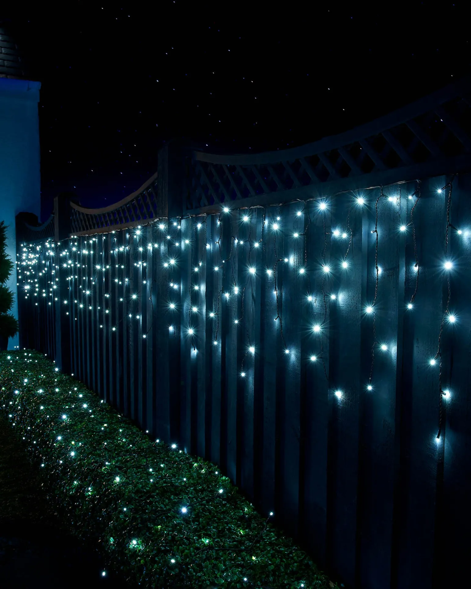 LINK UP LED Icicle Lights, Black Cable, White