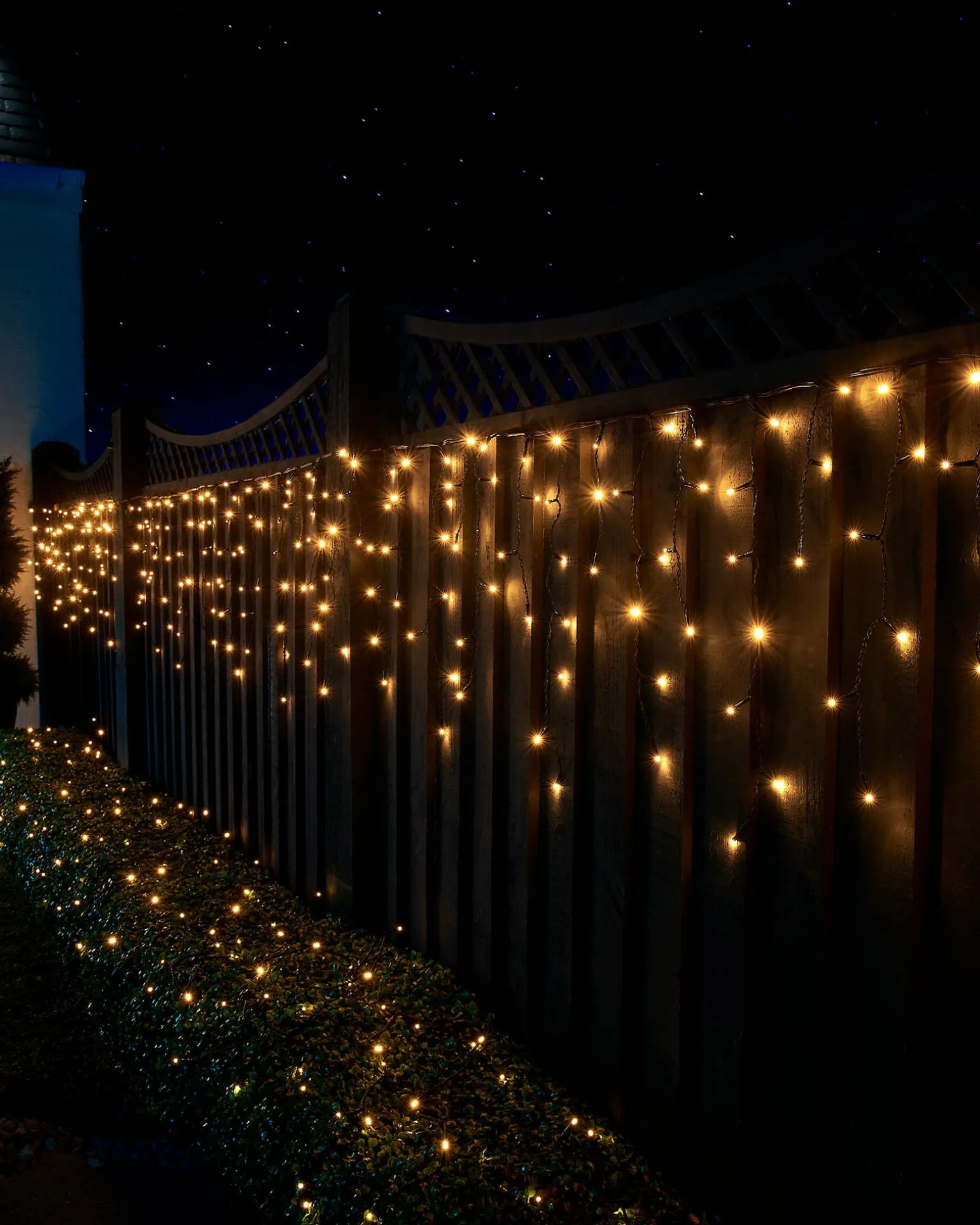 LINK UP LED Icicle Lights, Black Cable, Warm White