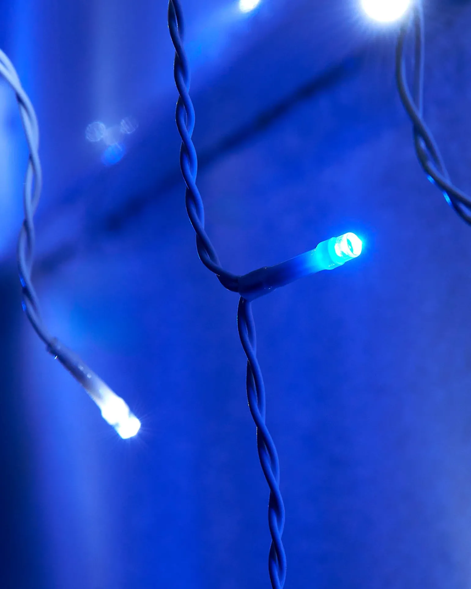 LINK UP LED Icicle Lights, White Cable, Blue / White