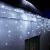 LINK UP LED Icicle Lights, White Cable, White