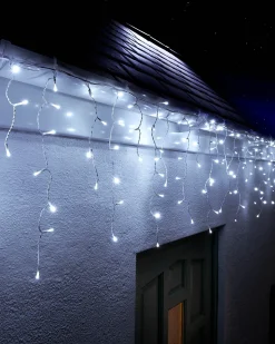 LINK UP LED Icicle Lights, White Cable, White