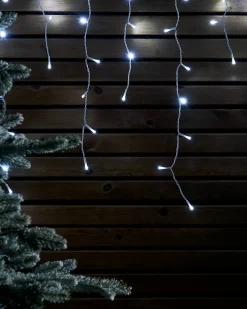 LINK UP LED Icicle Lights, White Cable, White