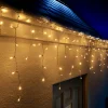 LINK UP LED Icicle Lights, White Cable, Warm White