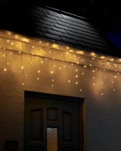 LINK UP LED Icicle Lights, White Cable, Warm White