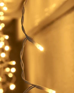 LINK UP LED Icicle Lights, White Cable, Warm White