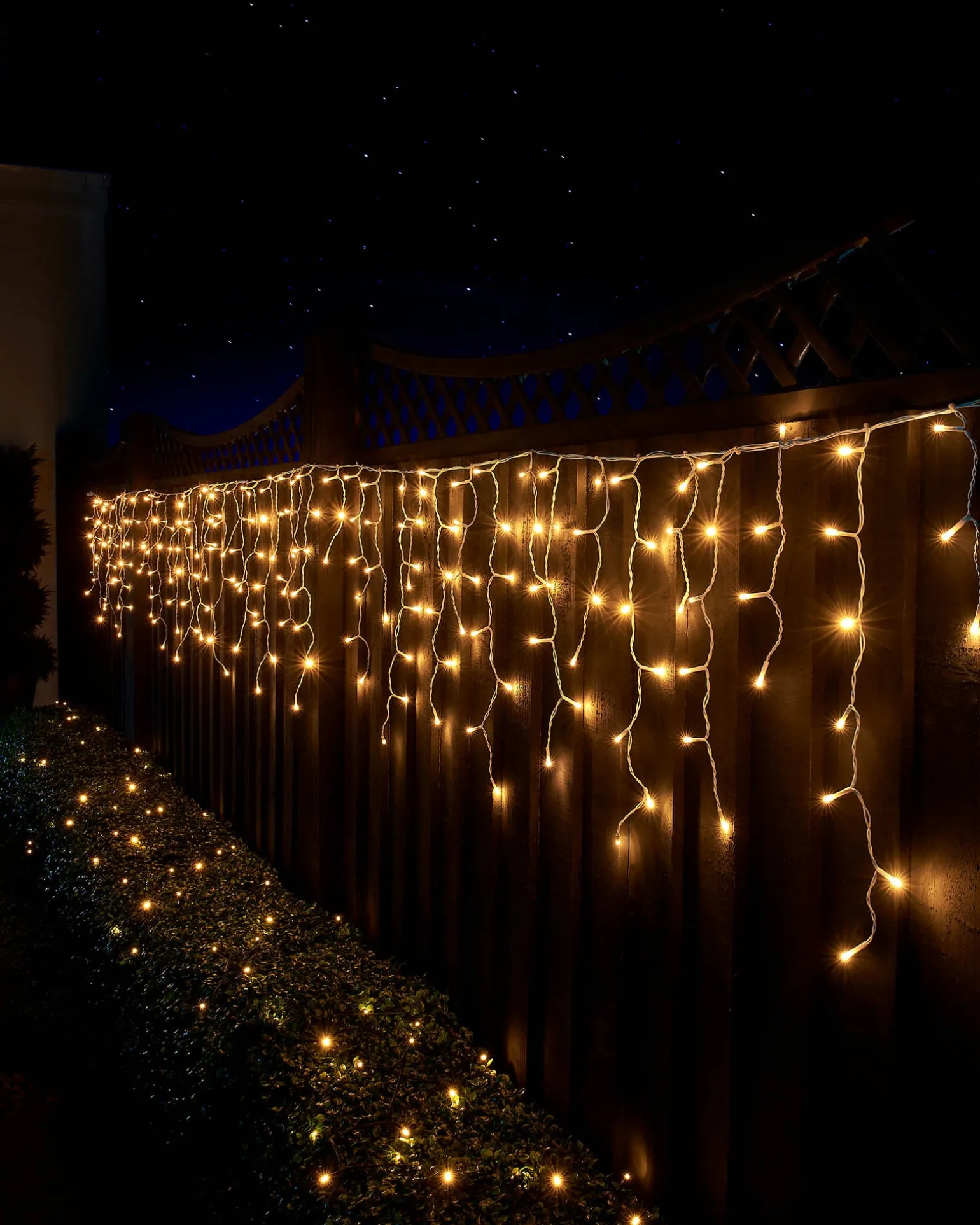 LINK UP LED Icicle Lights, White Cable, Warm White