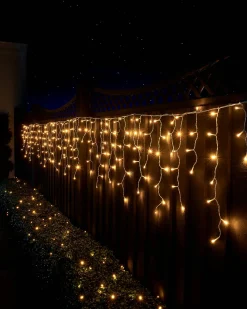 LINK UP LED Icicle Lights, White Cable, Warm White