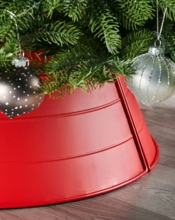 Matt Metal Tree Collar, Red, 66 Cm