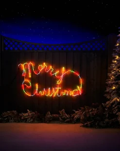 Merry Christmas Rope Light Silhouette, 100 Cm
