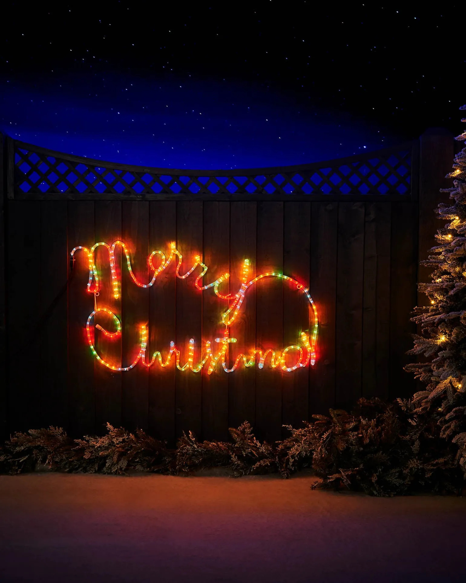 Merry Christmas Rope Light Silhouette, 100 Cm