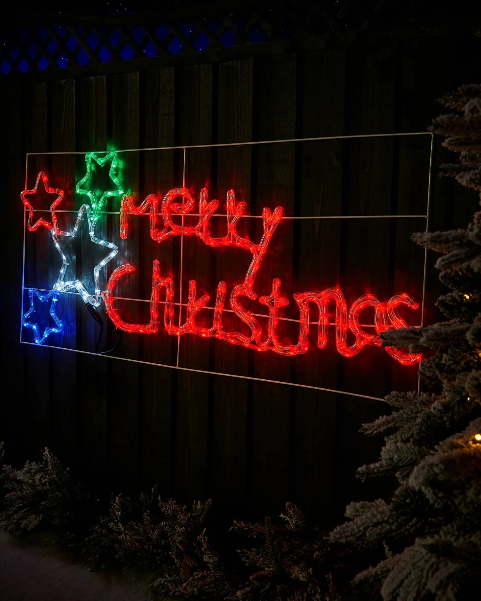 Merry Christmas Rope Light Silhouette, 125 Cm