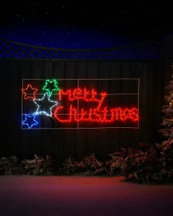 Merry Christmas Rope Light Silhouette, 125 Cm
