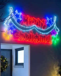 Merry Christmas Rope Light Silhouette, 195 Cm