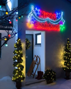 Merry Christmas Rope Light Silhouette, 195 Cm