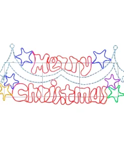 Merry Christmas Rope Light Silhouette, 195 Cm