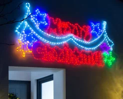 Merry Christmas Rope Light Silhouette, 195 Cm
