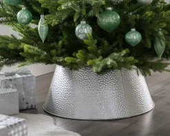 Metal Tin Tree Collar, Silver, 55 Cm