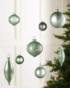 Mint Green Glass Baubles, 20 Pack