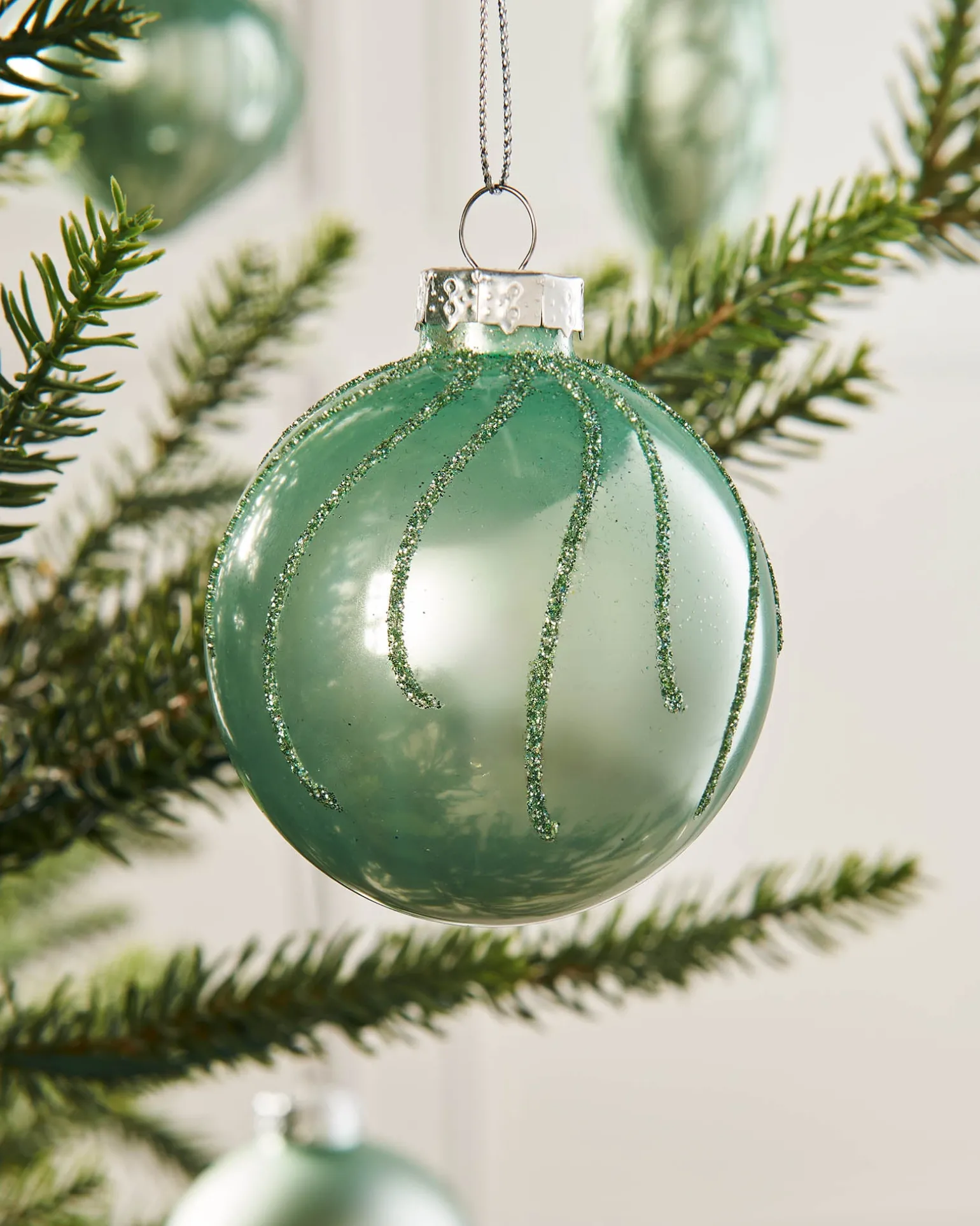 Mint Green Glass Baubles, 20 Pack