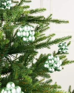 Mint Green Glass Berry Cluster Baubles, 10 Pack