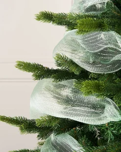 Mint Green Mesh With Silver Foil, 9 M