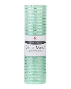 Mint Green Mesh With Silver Foil, 9 M