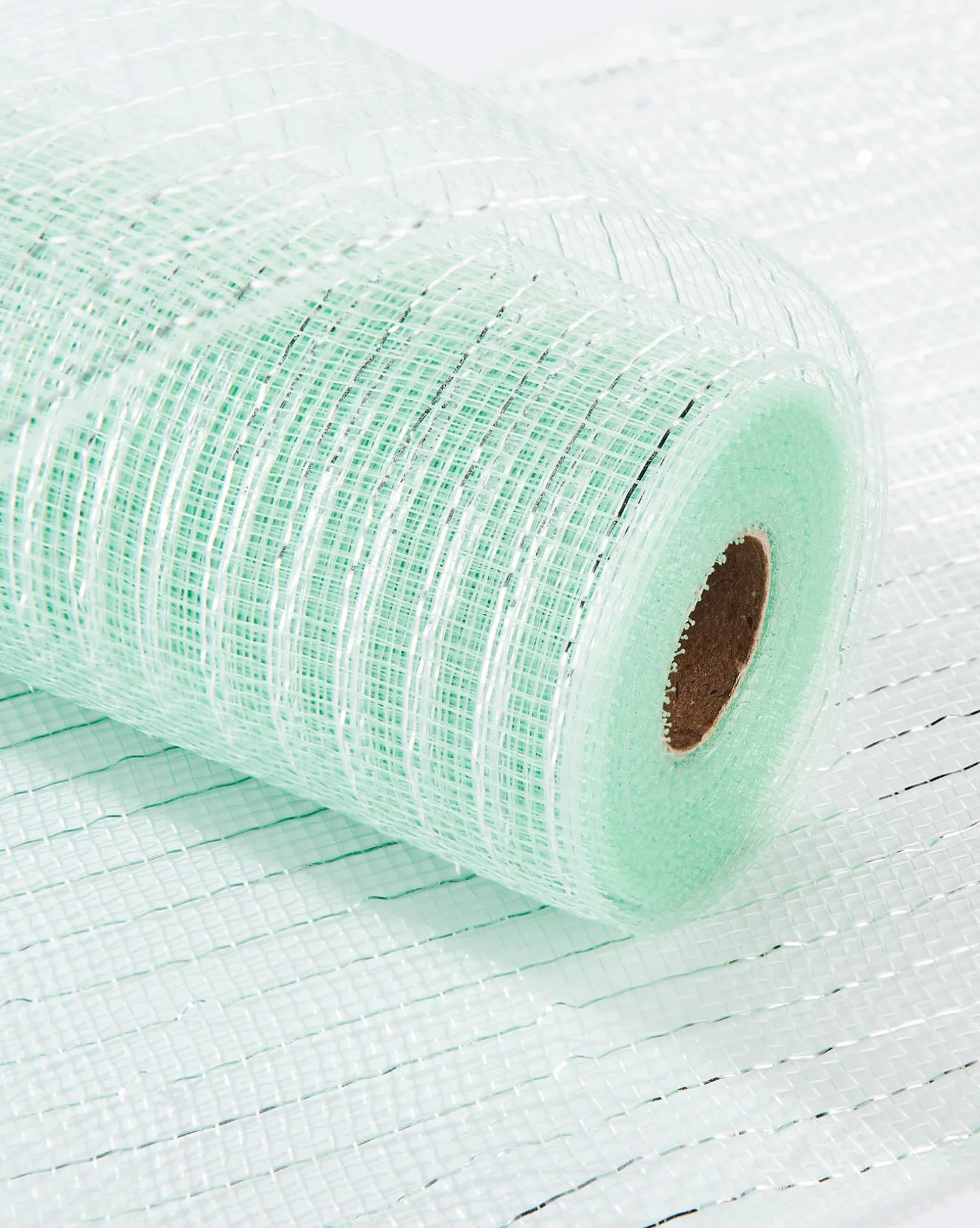 Mint Green Mesh With Silver Foil, 9 M