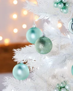 Mint Green Shatterproof Baubles, 42 Pack, 6 Cm