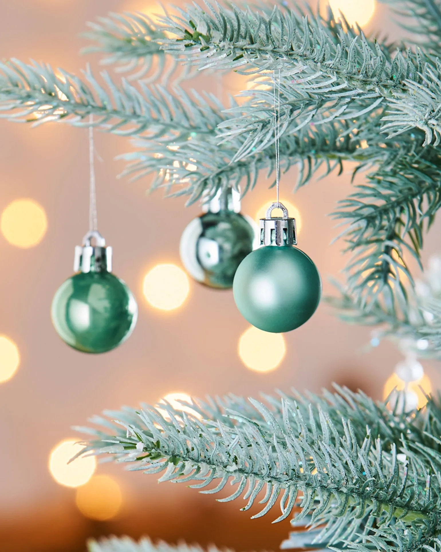 Mint Green Shatterproof Baubles, 36 Pack, 3 Cm