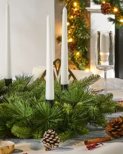 Mixed Pine Candle Holder Wreath, 60 Cm