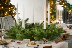 Mixed Pine Candle Holder Wreath, 60 Cm